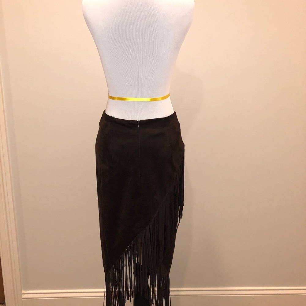 Ultra Suede Fringe Skirt - Picture 3 of 7